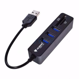 Nubwo ตัวเพิ่มช่อง ยูเอสบี พร้อม ตัวอ่านการ์ด USB HUB 3 Port +Card Reader 2.0 2 in1 รุ่น NCR-100