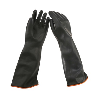 ถุงมือยางสีดำยาว 45cm 35cm  หนาและยาวพิเศษ (ขายแพ็ค 1คู่)