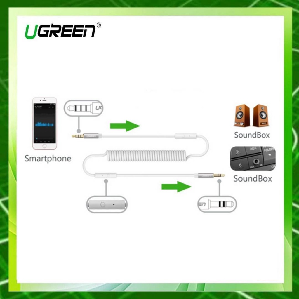 ugreen-cable-สายออดิโอ-aux-flexible-spring-รุ่น-20706-ยาว-1-เมตร-สายออดิโอ