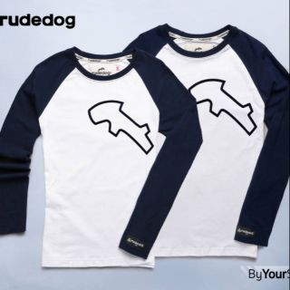 Rudedog เสื้อยืด รุ่น By Your Side สีขาวแขนดำ