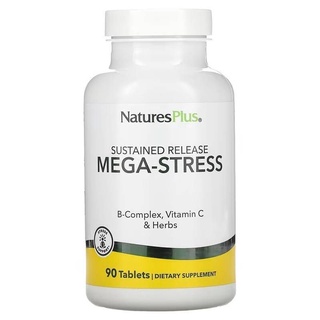 NaturesPlus Mega Stress Complex Sustained Release B Complex Vitamin C Stress Relief Supplement Chamomile & Herbs