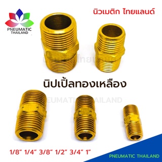 ภาพขนาดย่อของภาพหน้าปกสินค้านิปเปิ้ลทองเหลือง Nipple เกลียวนอก จากร้าน likhitmawanna บน Shopee