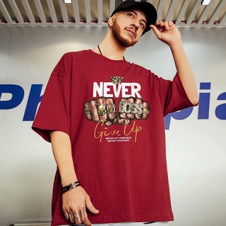 【🔥🔥】【ผ้าฝ้ายแท้ S-8XL] เสื้อยืดแขนสั้นพิมพ์ลายน้ำประจำชาติสไตล์ฮ่องกงแขนห้าแฉกคู่รักชายหญิงในเมืองอินเทรนด์เสื้อยืดแขน