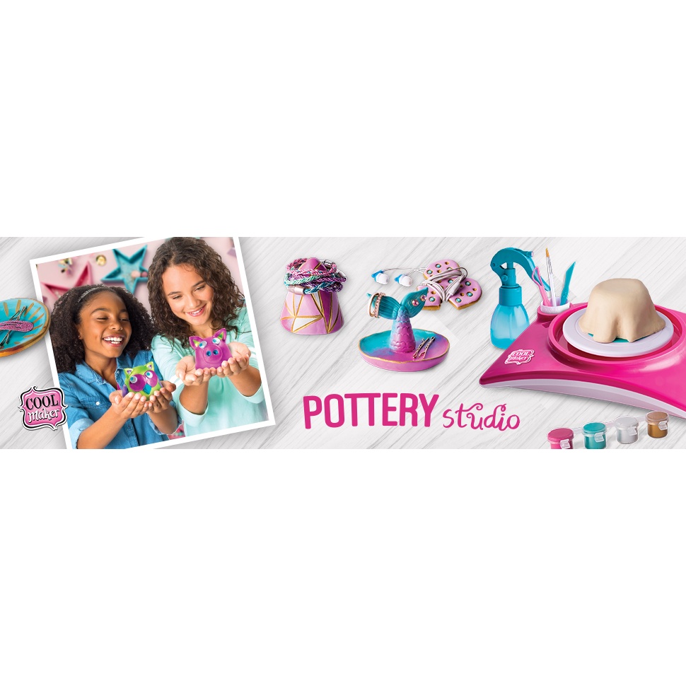 นำเข้า-ชุดออกแบบเครื่องปั้นดินเผา-cool-maker-pottery-studio-clay-pottery-wheel-craft-kit-for-kids-ราคา-990-บาท