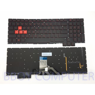 HP Keyboard คีย์บอร์ด HP OMEN 15-CE 15-CE000 15-CE006TX 007TX 008TX 004TX Series Backlit Red Printing ไทย-อังกฤษ