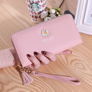 🌼กระเป๋าสตางค์เดซี่👛ผู้หญิงซิปยาวใส่เหรียญกระเป๋าใส่บัตรกระเป๋าสตางค์