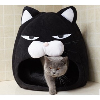 ภาพหน้าปกสินค้าบ้านแมว(สีดำหน้าแมว38*38*38เซน) ที่นอนแมว ที่เกี่ยวข้อง