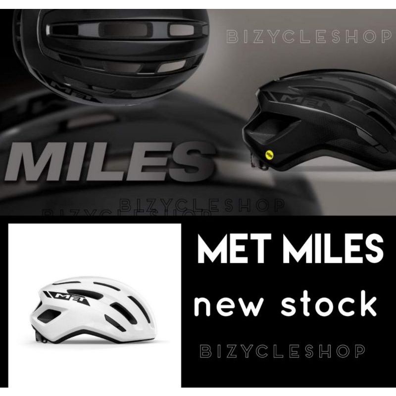 2022-met-miles-หมวกจักรยาน-สีใหม่-สีดำเงา-สีขาวเงา