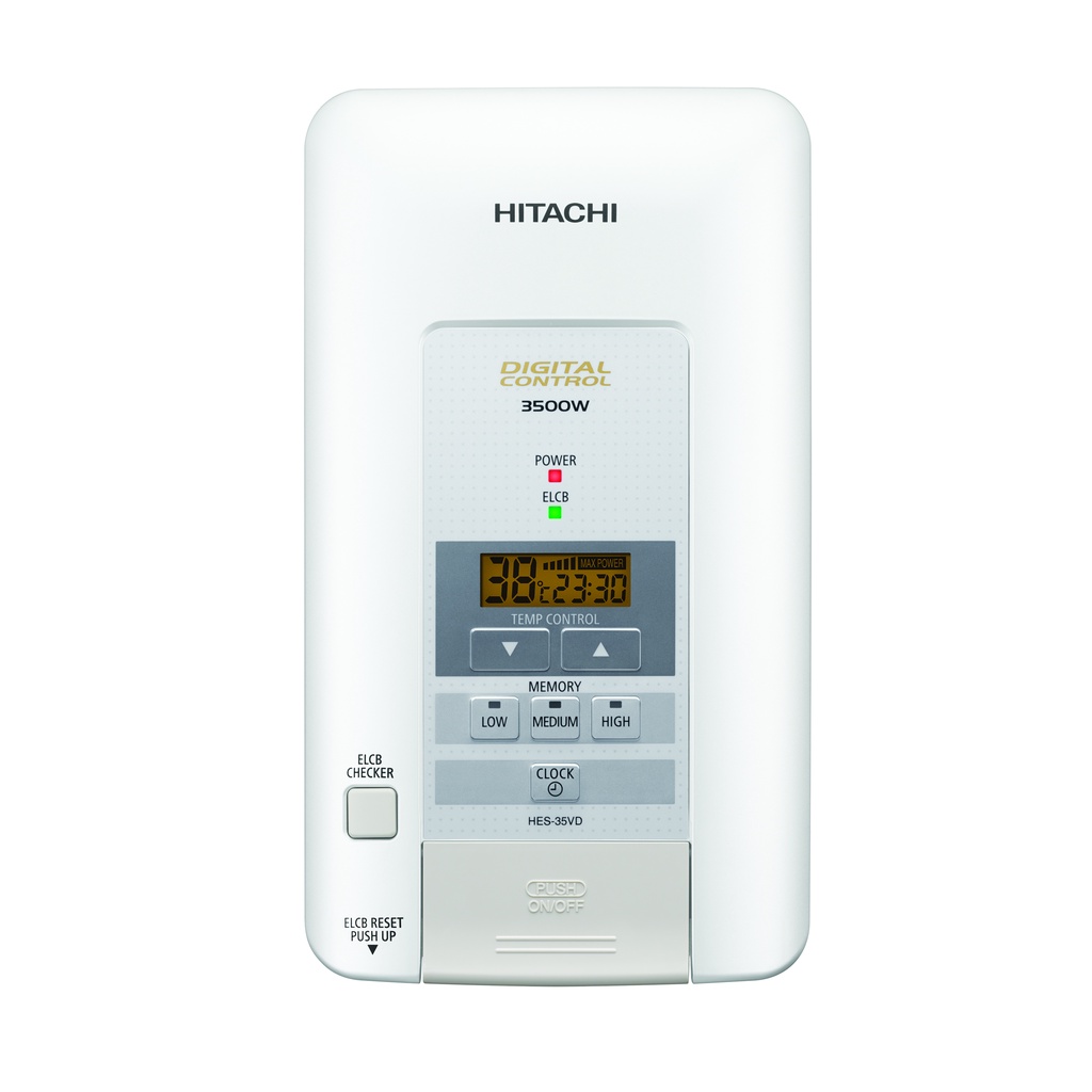 ภาพหน้าปกสินค้าHitachi เครื่องทำน้ำอุ่น รุ่น ดิจิทัล HES-35VD 3500 วัตต์ สีขาว