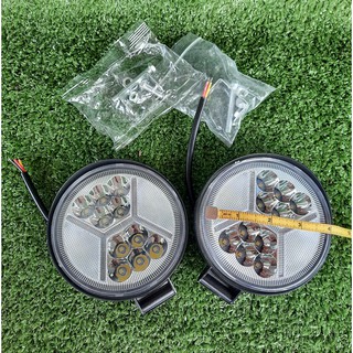 ไฟสปอร์ตไลท์ LED 132-177 วัตต์ มี 2 สเตป กระพริบได้ แสงสีขาว แบบกลม 4x4" บอดี้ อลูมิเนียม