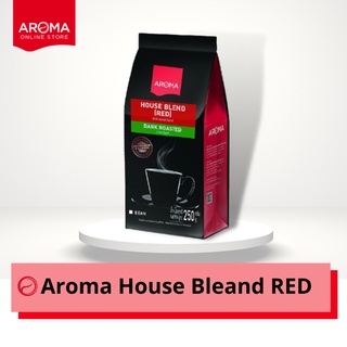 Aroma Coffee เมล็ดกาแฟคั่ว House Blend Red (ชนิดเม็ด) (250 กรัม/ซอง)