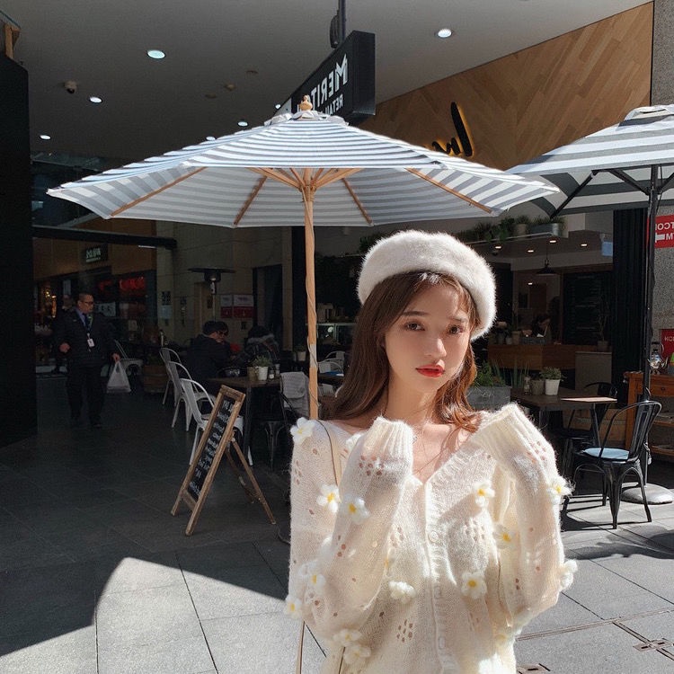 เสื้อไหมพรมสุทธิสีแดงขนาดเล็กสดสีขาวเสื้อสเวตเตอร์ถักดอกไม้กลวงถักเสื้อกันหนาวดอกไม้สีเหลืองขนาดเล็กเสื้อสเวตเตอร์ถักหญิ