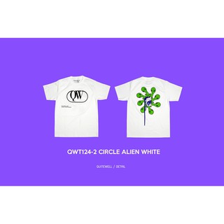 เสื้อยืดโอเวอร์ไซส์QWT124-2 CIRCLE WHITES-3XL