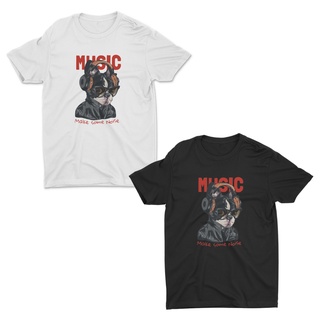 AIDEER Dog Collection เสื้อสกรีนลายหมา มีทั้งสีขาวและสีดำ MUSIC MAKE SOME NOISE