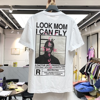 เสื้อยืดแขนสั้น พิมพ์ลายโลโก้กราฟฟิค I CAN FLY Travis Scott สไตล์ฮิปฮอป แฟชั่นฤดูร้อน สําหรับผู้ชาย และผู้หญิง