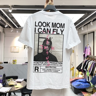 เสื้อยืดแขนสั้น พิมพ์ลายโลโก้กราฟฟิค I CAN FLY Travis Scott สไตล์ฮิปฮอป แฟชั่นฤดูร้อน สําหรับผู้ชาย และผู้หญิง