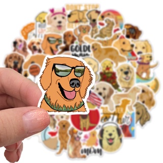 พร้อมส่งgolden retriever โกลเด้น รีทรีฟเวอร์ dog  STICKER 50แผ่น กันน้ำ สติ๊กเกอร์ ใช้ซ้ำได้ กระโปรงหลังรถ