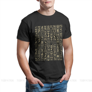 [S-5XL]Egyptian Ancient Egypt Culture & Gold Hieroglyphics Tshirt Crewneck T Shirt Tees Pure Short Sleeve