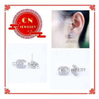 ต่างหูCNเพชรเงิน 10mm👑 รุ่นC4 1คู่ CN Jewelry earing ตุ้มหู ต่างหูแฟชั่น ต่างหูแบรนด์เนม ต่างหูทอง