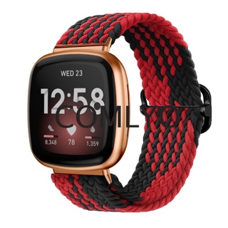 Fit for Fitbit Versa 4 3 Sense 2 สายไนล่อน ยืดหยุ่น สร้อยข้อมือแบบสมาร์ท ผู้หญิง ผู้ชาย สายรัดข้อมือ สายรัดข้อมือ สายรัดข้อมือ ป้องกันหน้าจอ