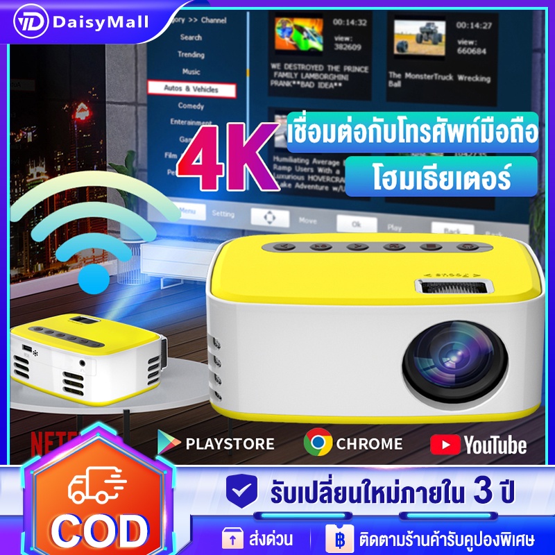 ภาพหน้าปกสินค้าส่งจากกรุงเทพ DaisyMall MINI โปรเจคเตอร์  มินิโปรเจคเตอร์ แบบพกพา 1080P Rigal projector มินิโปรเจคเตอร์ สมาร์ทโปร