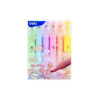 โปรโมชั่น : Deli ชุดไฮไลท์ ปากกาเน้นข้อความ สีพาสเทล 6สี6ด้าม No.U12-6C
