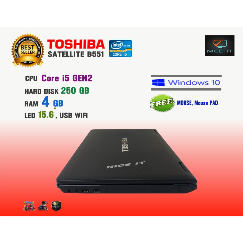 ภาพสินค้าโน๊ตบุ๊ค Notebook Toshiba Core i5 Ram 4 GB (Sim4, PB, SF ทดสอบแล้วเล่นได้ครับ) จากร้าน niceit20177 บน Shopee ภาพที่ 3
