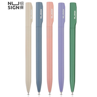 Nusign ปากกาหมึกเจล แบบหมุนได้ 0.5 มม. สีดํา เครื่องเขียน สําหรับโรงเรียน