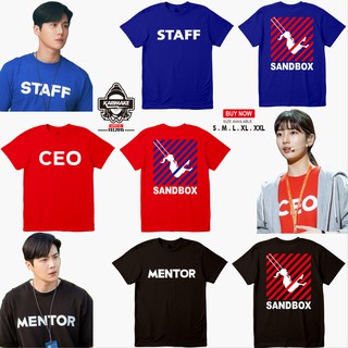 เสื้อยืดแขนสั้นพิมพ์ลาย K Pop Start Up Sand Box Seon Ho Suzy Ceo Staff Mentor Distro - Karimake สําหรับผู้ชาย NG41