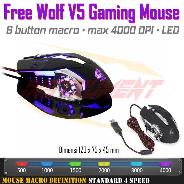 ภาพสินค้าเมาส์ Freewolf V5 เมาส์เกมมิ่ง เม้าส์แบบมีสาย Mouse Wired Mouse 6D 4-Speed DPI RGB Gaming Mouse for PUBG / COCO-PHONE จากร้าน ur_story.th บน Shopee ภาพที่ 3