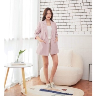 ELEGANT THINGS - BROOKLYN BLAZER IN FROSTY PINK เบลเซอร์ทรงโอเวอร์ไซส์