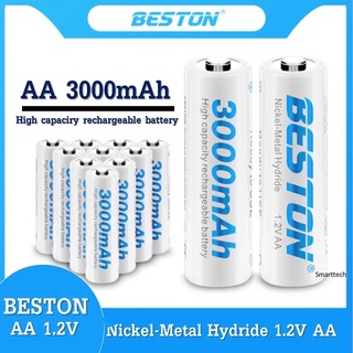 ถ่านชาร์จ AA BESTON 3000 mAh 1.2V Ni-mh ถ่านชาร์จ จำนวน 4 ก้อน คุณภาพสูง ราคาถูก