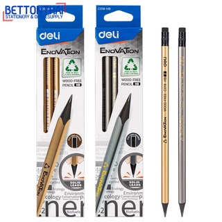 Deli C018-HB Wood Free Pencil ดินสอไม้ HB ทรงสามเหลี่ยม (แพ็ค 12 แท่ง) ดินสอ เครื่องเขียน อุปกรณ์การเรียน ดินสอHB school