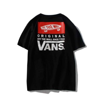 [LEEE]Vans เสื้อยืดแขนสั้นลําลองพิมพ์ลายทรงหลวมสําหรับผู้ชาย คอกลม