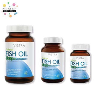 ภาพหน้าปกสินค้าVistra(วิสทร้า) SALMON FISH OIL 1000 mg น้ำมันปลา แซลมอน ขนาด 45,75, และ 100 แคปซูล ที่เกี่ยวข้อง