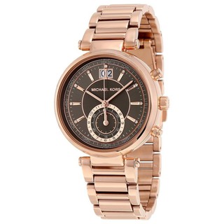 Michael Kors Womens Sawyer Rose Gold-Tone Bracelet Watch MK6226