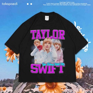 ROUND คอลูกเรือเสื้อยืดโอเวอร์ไซส์เสื้อยืด ขนาดใหญ่ พิมพ์ลาย TAYLOR SWIFT | เสื้อยืด ขนาดใหญ่ | เสื้อยืด สไตล์วินเทจ | S