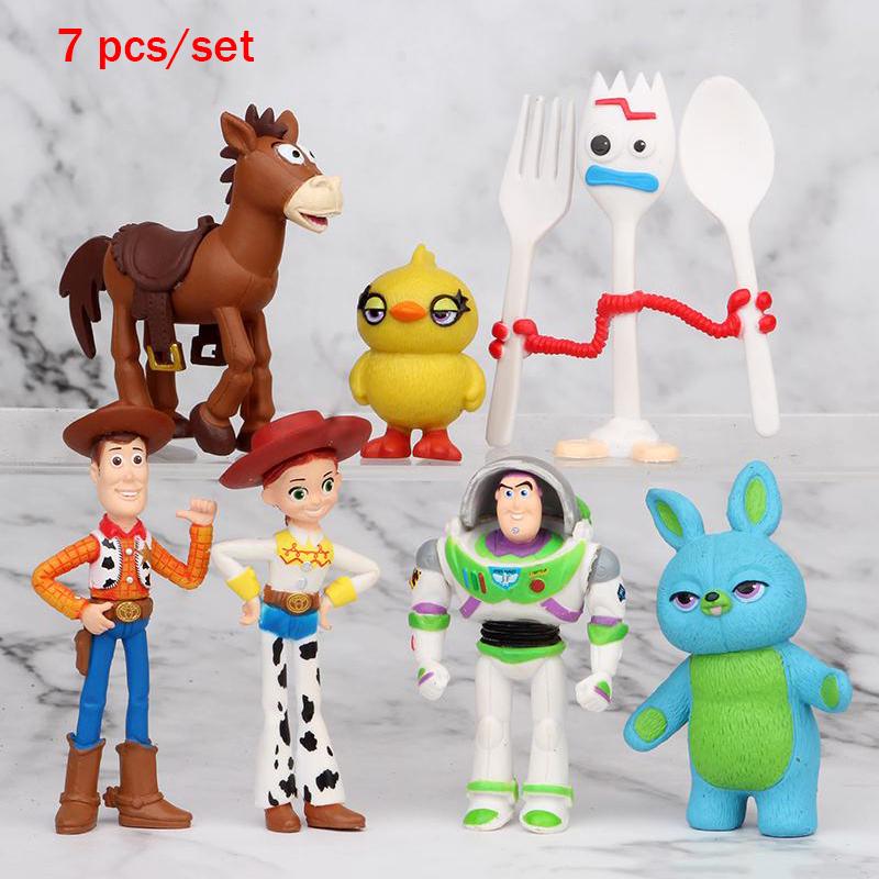 ของเล่นตุ๊กตาฟิกเกอร์ disney 4 woody lightyear 7 ชิ้น