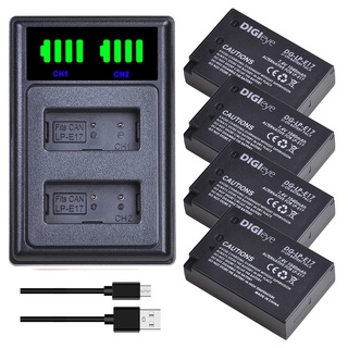 4pcs LP-E17 LPE17 LP E17 Camera Battery + LED Dual Charger for Canon EOS Rebel T7i, T6i, T6s, SL2,EOS M6, M5, M3, 77D, K