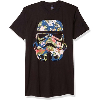 เสื้อยืดผ้าฝ้ายสไตล์ใหม่ เสื้อยืดคอวีผู้ชาย Fifth Sun Mens Star Wars Storm Flowers T-Shirt, Black, X-large t shirt men