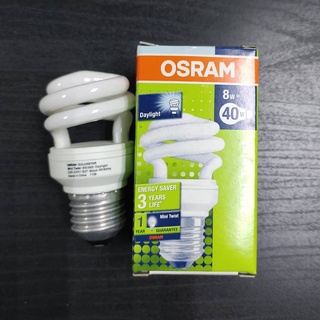 หลอดไฟ OSRAM Duluxstar mini twist  🚨 แพ็ค 2 ชิ้น 🚨 : 8W ขั้ว E27 แสง Daylight 865 หลอดประหยัดไฟ