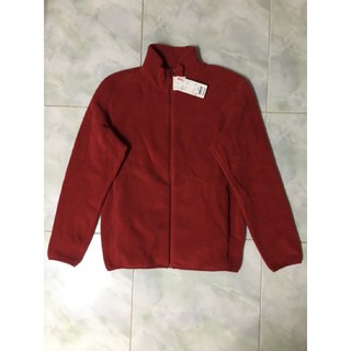 เสื้อแจ็คเก็ตผ้าฟลีซ Uniqlo M ซิปยาว มือ1 Men สีแดง