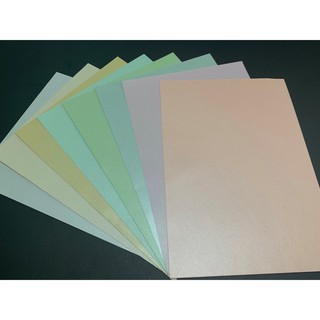 สินค้า ผลิตภัณฑ์กระดาษ กระดาษสี กระดาษพื้นมุกเรียบสีอ่อน 180 แกรม 25 และ 50 แผ่น