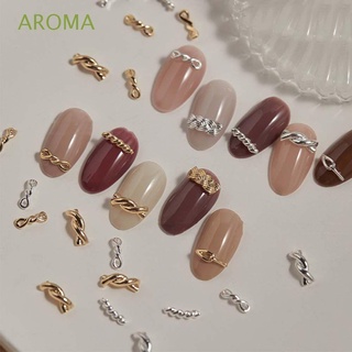 Aroma อุปกรณ์ตกแต่งเล็บ อัลลอย ทรงไม่สม่ําเสมอ 3D สไตล์ญี่ปุ่น สําหรับทําเล็บ 20 ชิ้น