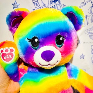 💖ขายดี💖ตุ๊กตาหมีบิ้วอะแบร์ สีรุ้ง 🌈เรนโบว์เฟรน ⭐️Build A Bear⭐️สินค้ามือสองคุณภาพสูงนำเข้าจากอเมริกา🇺🇸