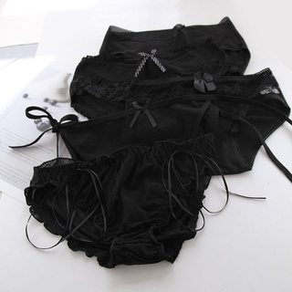 สินค้าพร้อมส่งจากไทย💥Angle Bra💥 (N600) กางเกงในสีดำคละแบบ ผ้ายืดนุ่มใส่สบาย