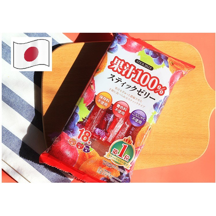 เจลลี่น้ำผลไม้ญี่ปุ่น 100 JAPAN Fruit Juice Jelly Stick (18 ซอง) เยล