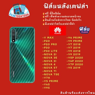ฟิล์มหลังเคฟล่า Huawei รุ่น Y Max/P20 Pro/P30 Lite/Nova 2i/Nova 3i/Nova 5T/Nova 7se/Y7a/Y9s/Y6s/Y7 2019/Y9 2019/Y7p 2020