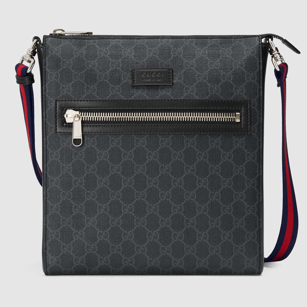 Gucci black messenger canvas bag sale