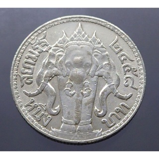 เหรียญเงินหนึ่งบาท สมัย ร.6 ​พระบรมรูป-ตราไอราพต (ช้างสามเศียร) รัชกาลที่6 ปี พ.ศ.2458 #เหรียญ1 บาท #เหรียญบาท โบราณ